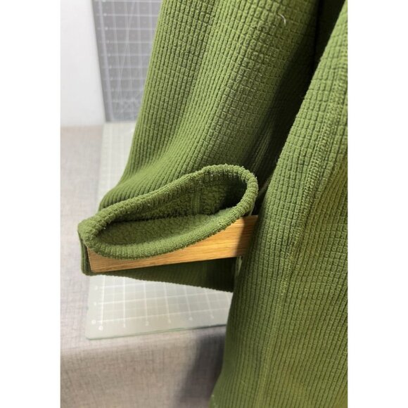 Northface Men's Sz. L Green Full Zip Fleece Jacket Waffle Thermal VG+ - Picture 8 of 12